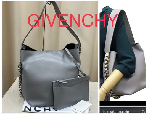Givenchy Infinity Bucket Shoulder Grey Leather From Japan