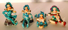 Vtg. Acme Green Ceramic Pixie Elf Jester Figurine Ruffles Occupied Japan Set (4) — photo 1