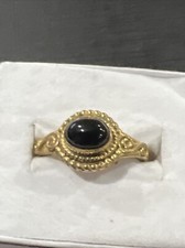 Brass Ring Size 9.5 Black Stone