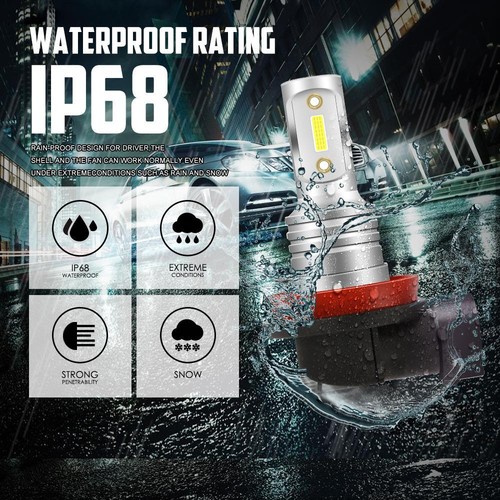 LED H8 H9 H11 Fog Light Globes White 6500K 80W for Jeep Grand Cherokee SRT8 2012 - Picture 9 of 12