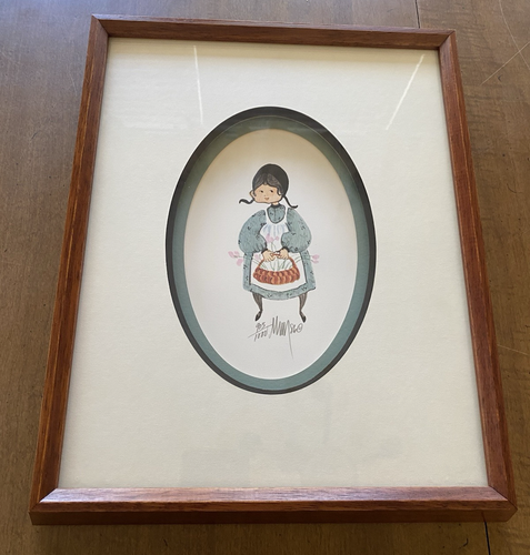 P. Buckley Moss Set SIGNED, NUMBERED prints Amish Boy & Girl Flowers Framed 1986 - Picture 2 of 14