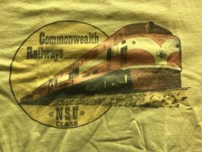 VTG "COMMONWEALTH RAILWAYS NSU Class" Yellow T Shirt Size: Large Made In USA