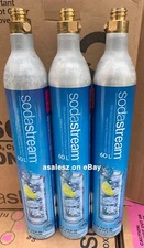 Lot of 3 SodaStream CO2 Cylinder Replacement Canisters EMPTY 60L 14.5oz.