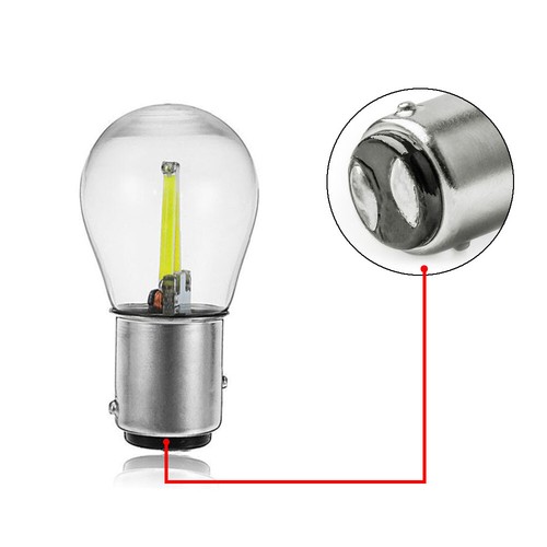 2Pc 1157 BA15D 12V White COB LED Car Reverse Backup Tail Brake Light Lamp Bulb- - Picture 11 of 12
