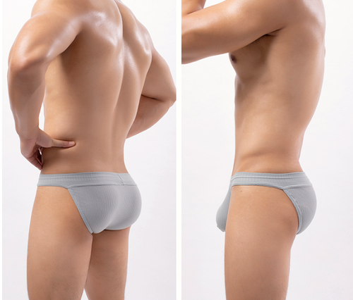 Boxer uomo sexy pantaloncini slip intimo vita bassa taglio alto marsupio rigonfiamento mutande - Foto 23 di 30