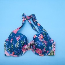 Adore Me 32DDD Blue Floral Underwired Halter ...