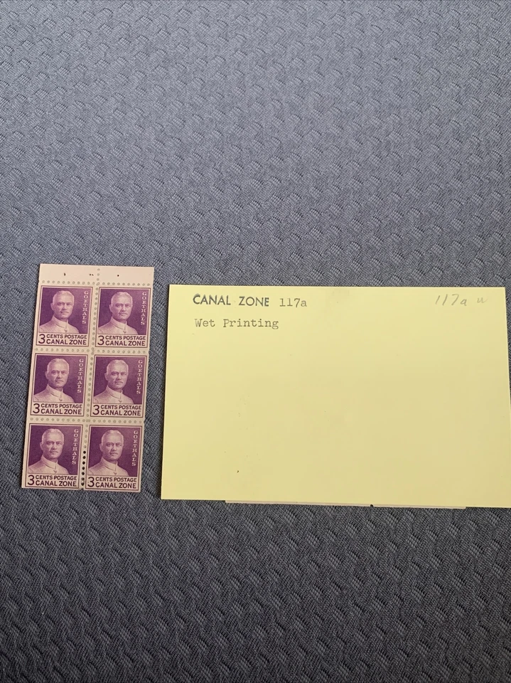 Canal Zone - 1934 - 3 Cents Red Violet Goethals Handmade Booklet Pane # 117a W - Image 2 of 4