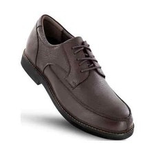 NIB - APEX Men's LEXINGTON Moc-Toe OXFORD Brown LEATHER DRESS SHOES - 11.5 / 45