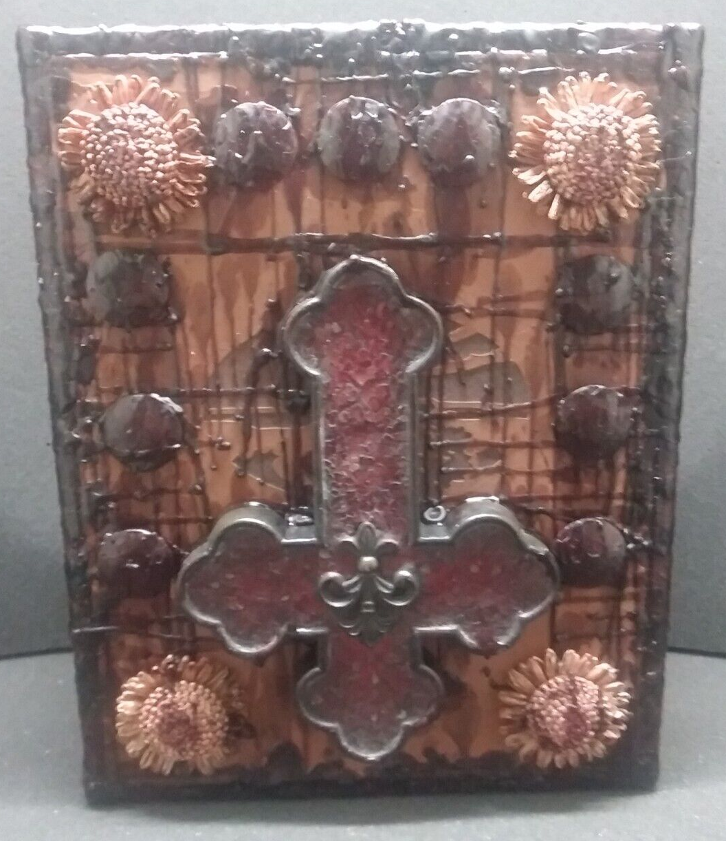 Heavy Red Cross Topped Wooden Brown Wax Sealed Dybbuk Box eBay