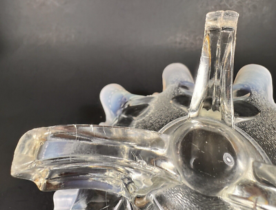 Antique Dugan Opalescent White Blue Hue Daisy Plume Crimped