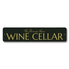 Wine Cellar Sign, Personalized Home Wine Decor, Custom Family Metal Wall Decor