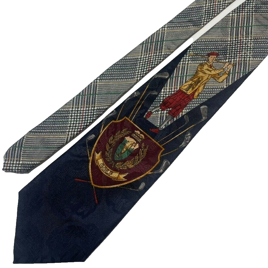 Vintage Robert Talbott Carmel Valley Tie Golf Crest Glen Plaid