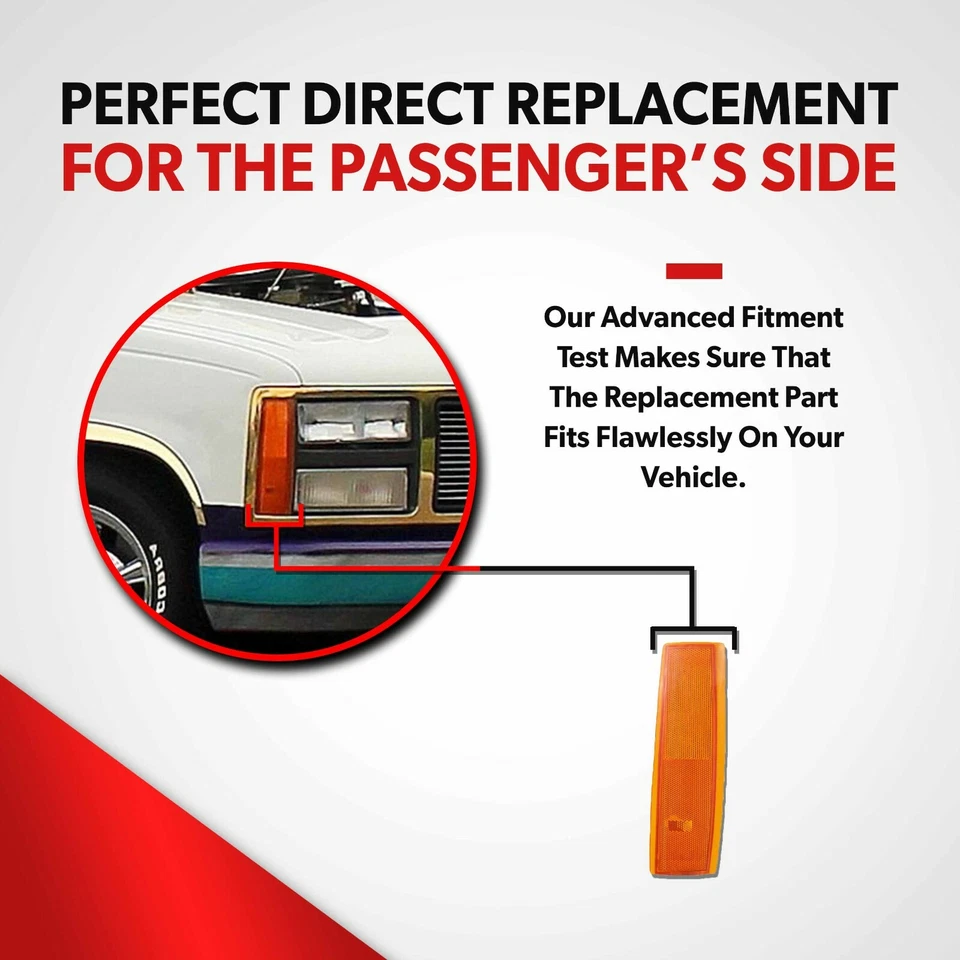 For 1988-1993 GMC Sierra C K 1500 2500 3500 Corner Side Marker Light Passenger - Image 3 of 4