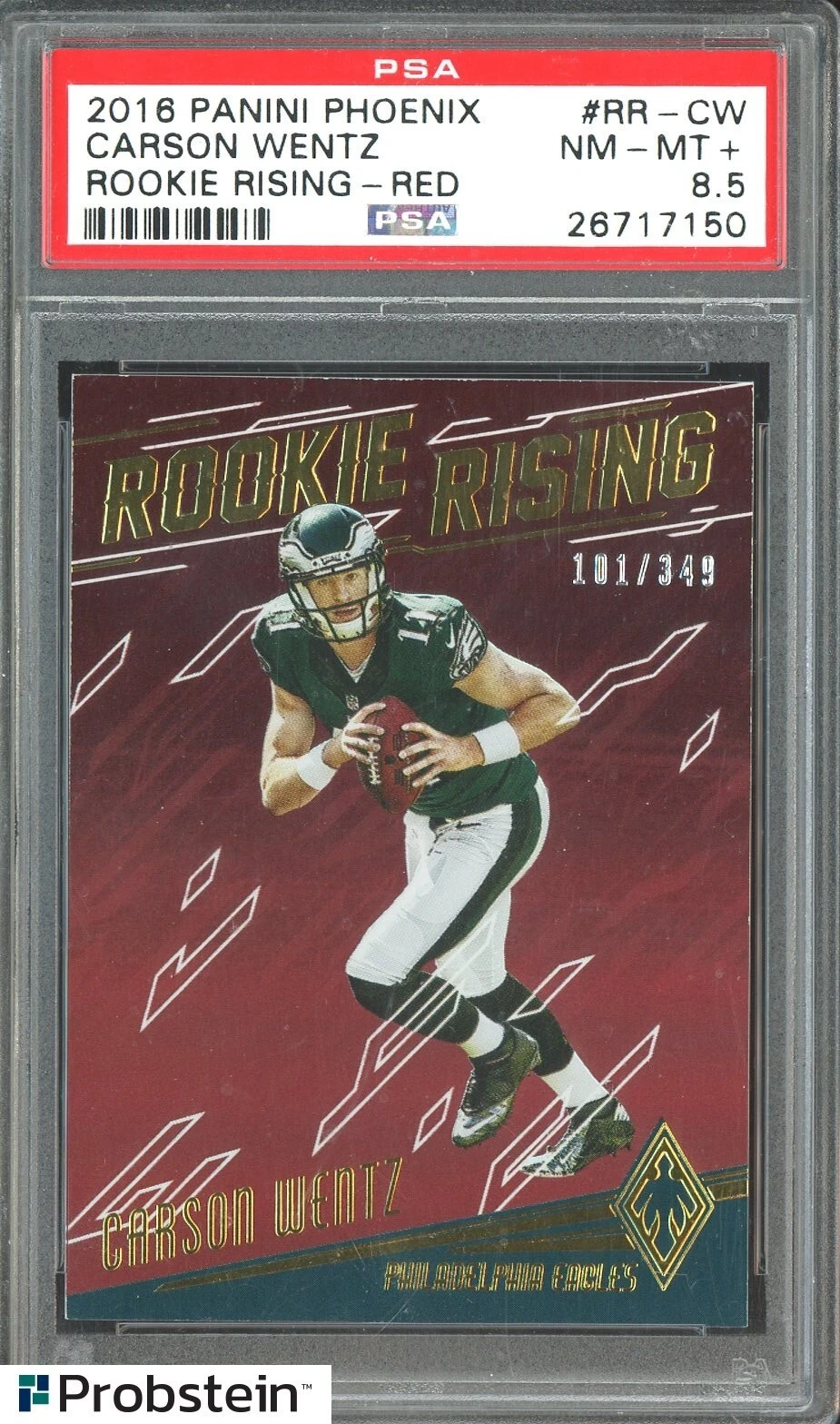 Carson Wentz Panini Phoenix Rookie Rising #RRCW Red