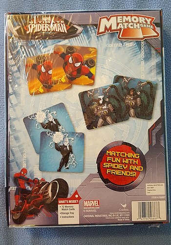 MARVEL ULTIMATE SPIDER-MAN 72 CARD MEMORY MATCH GAME BRAND NEW NIB 2-4 players - Picture 2 of 2