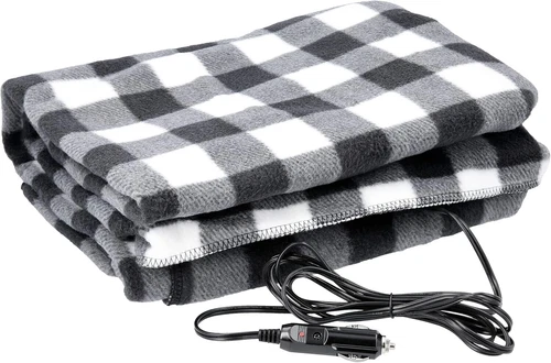 Stalwart 75-BP700 12V Heated Car Blanket - Black/White