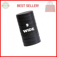 Jumterlee 9 Pack Black Wide Mouth Mason Jar Lids with Silicone Rings, Plastic Ma