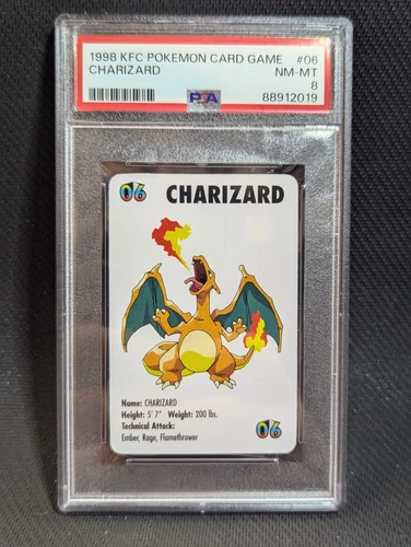 Charizard #06 Pokemon Trading Card Game Mini KFC 1998 PSA 8 LOW POP!
