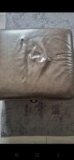 brown leather footstool with storage