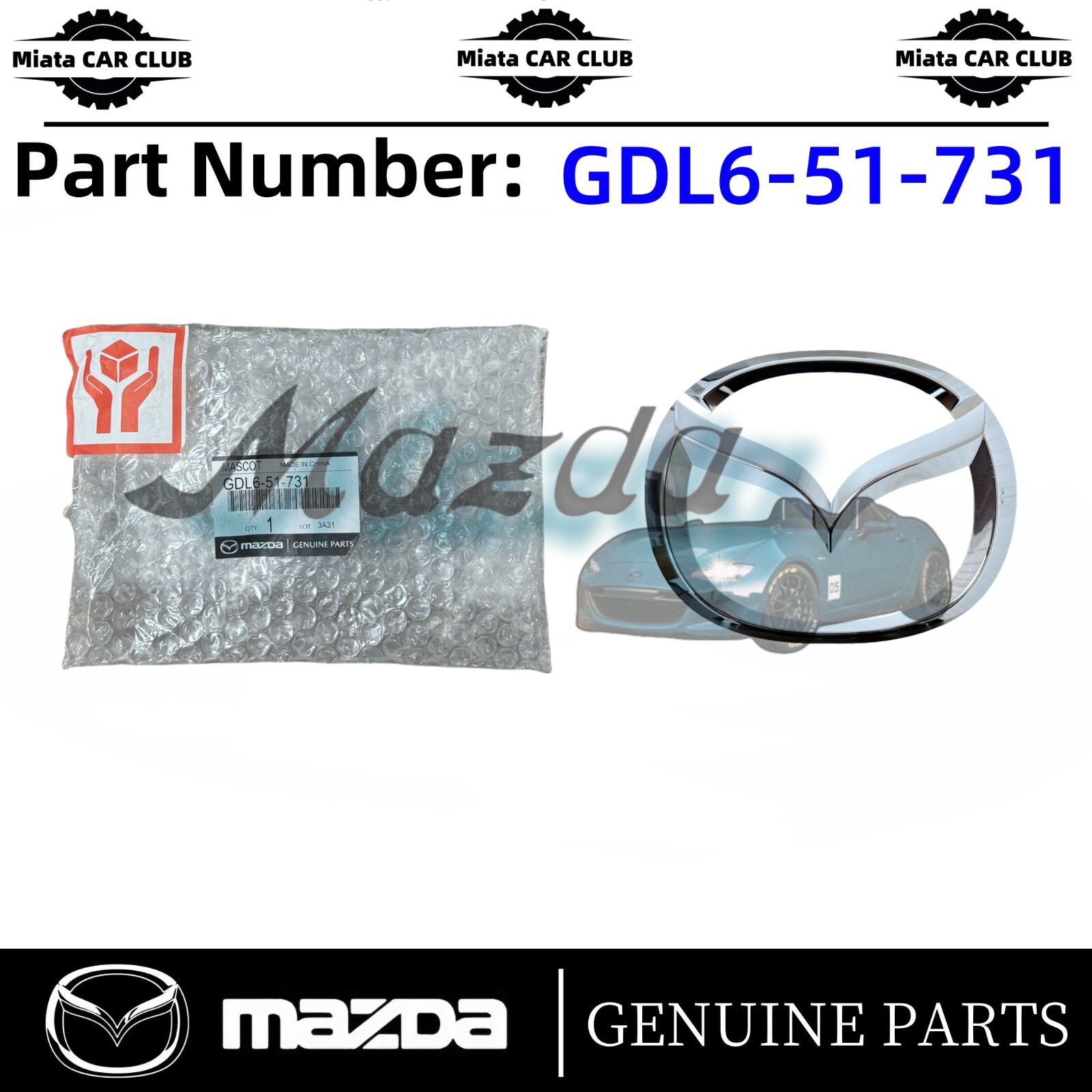 Genuine Mazda BT-50 UP 6 GH CX-5 Front Grille Badge Emblem Logo