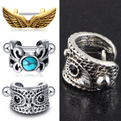 2X Tragus Ohr Piercing Türkis Helix Cartilage Ohrringe Schild Ear Cuff Wrap Clip