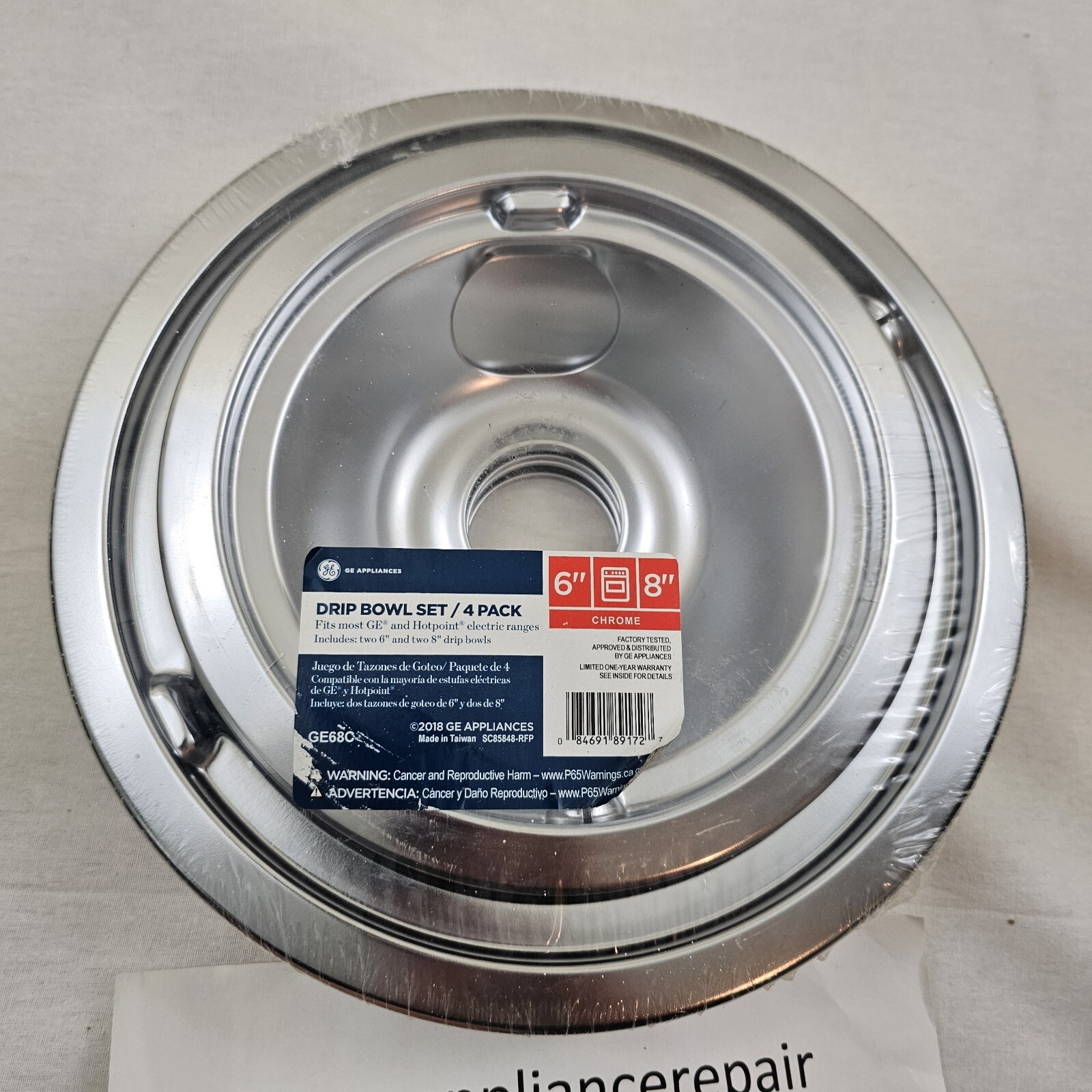 4PK of Genuine GE Chrome Electric Range Drip Pans GE68C (GE68CC) eBay