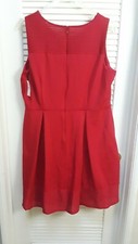 LANE BRYANT SCUBA FIT & FLARE DRESS RED Plus Size 22W 3X NWT