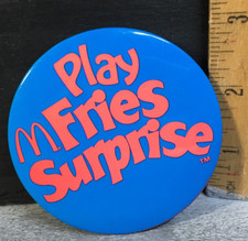 McDonald's "Play Fries Surprise" Button Pin - 3" H.A.S. Novelties - Canada