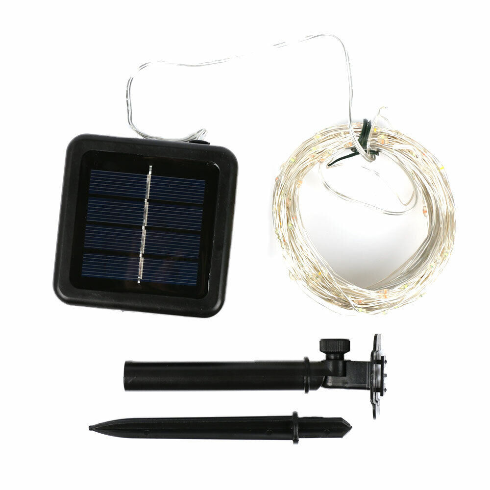 Solar Lichterkette Beleuchtung 100-200 LED Kupferdraht Party Garten Außen Deko