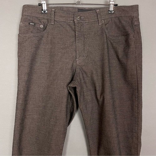 Pantaloni Brax Cooper fantasia regular marrone testurizzato woo look uomo 35/34 pantaloni ufficio - Foto 5 di 11