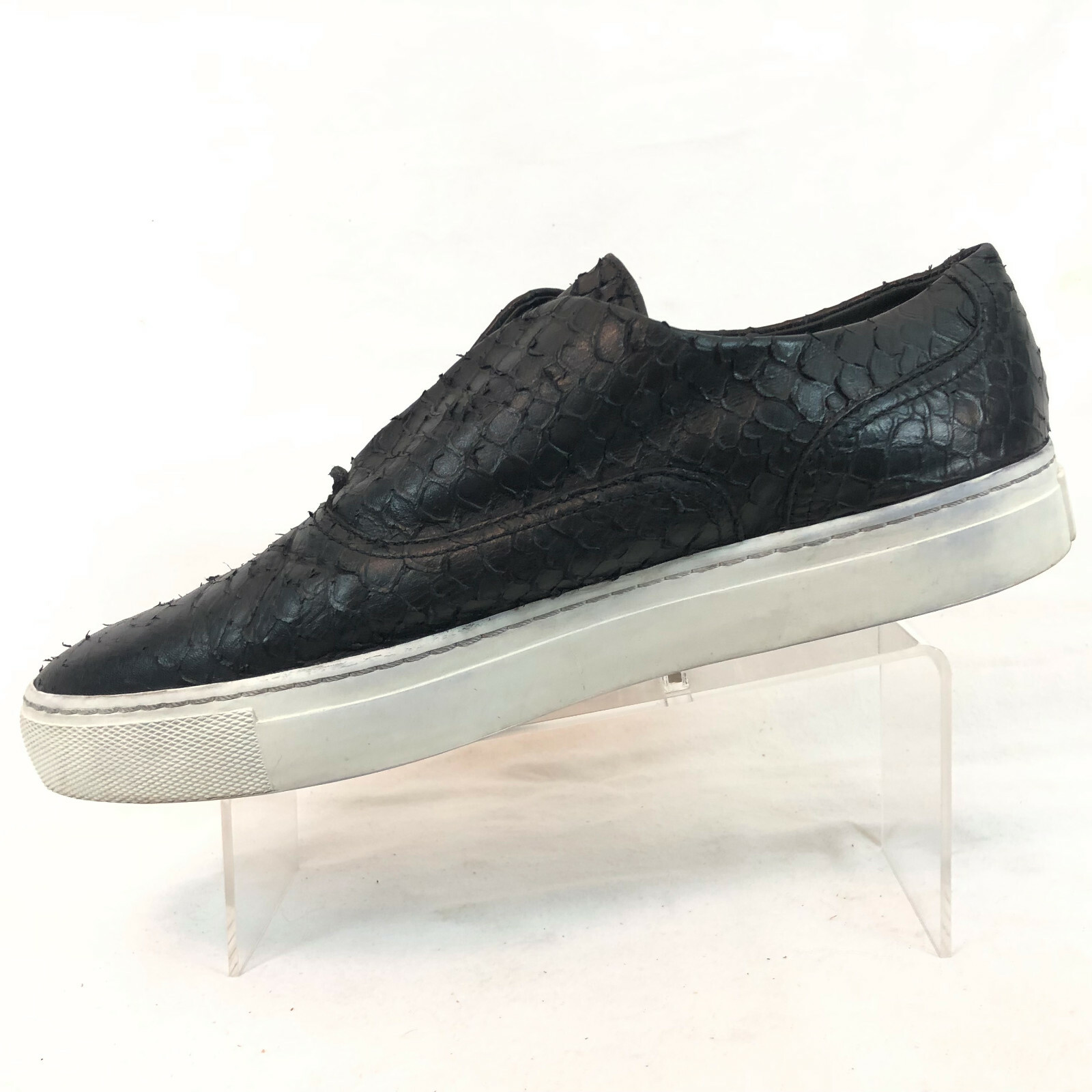 Vince Banler Black Leather Exotic Python Leather … - image 5