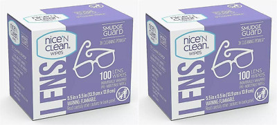 2-PK Nice 'N Clean Lens Wipes Pre-Moistened Non-Scratching 100-CT Each