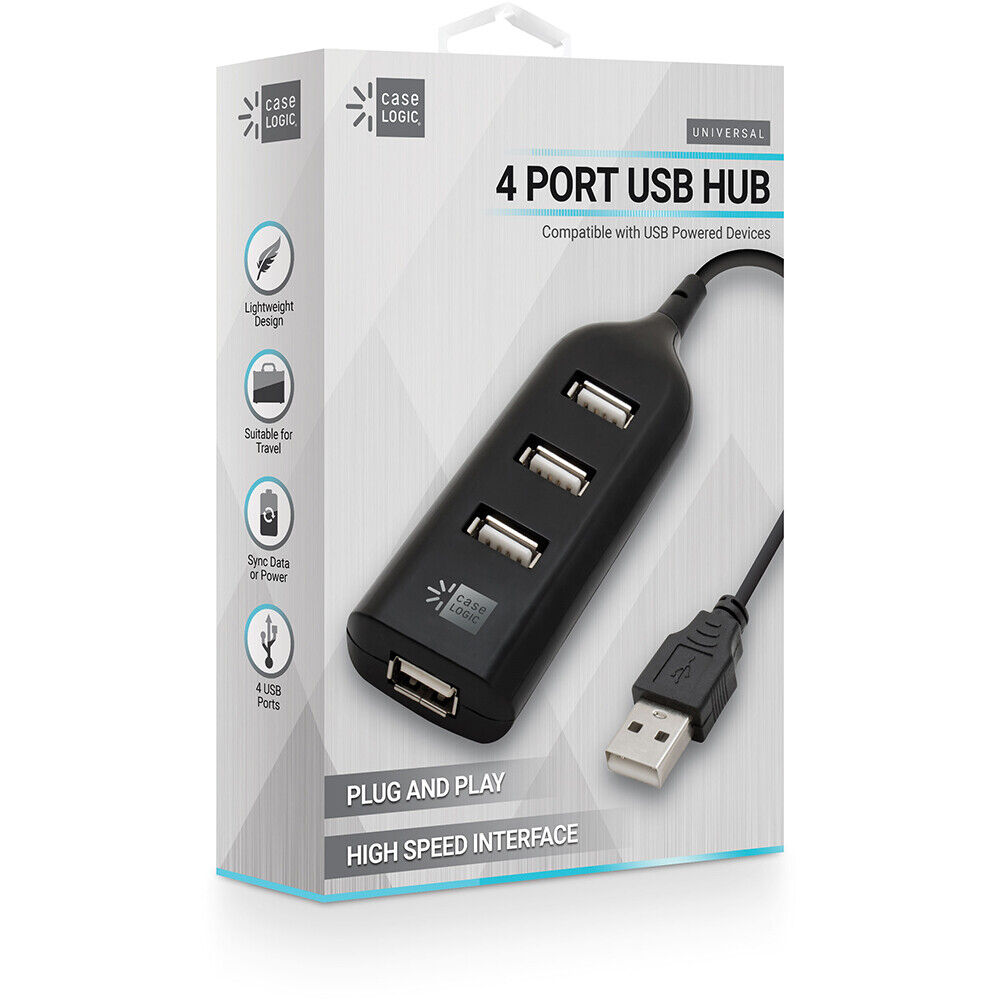 Case Logic 4 Port USB Hub - Lightweight Design