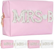 Bride Patch MRS Letter Makeup Bag for Women Bridal Shower Bridesmaid Engageme...