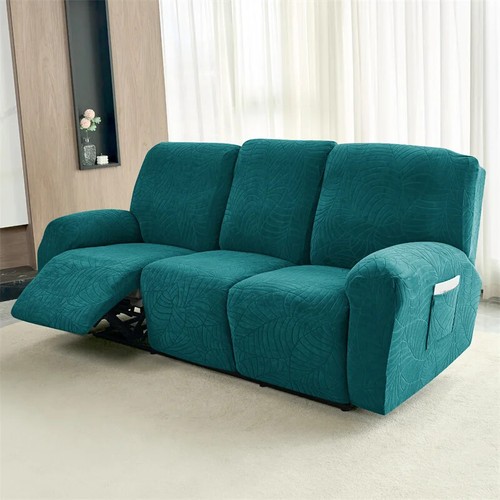 1/2/3 Seater Elastic Recliner Sofa Cover Jacquard Slipcover Chair Sofa Protector - Picture 36 of 39