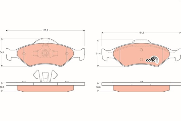 Trw GDB1418 Bremsbelagsatz, Scheibenbremse For Ford Ford Australia Mazda-image