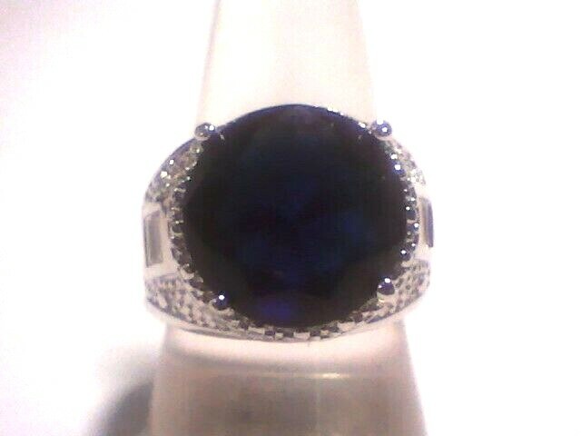 BIG MASQULINE Blue Topaz & Austrian Crystal Dazzler 18Kt