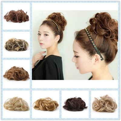 New Women S Curly Messy Bun Hair Twirl Piece Extensions