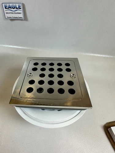 Signature Hardware  SH608PN Menlo Square Shower Drain Polished Nickle  NEW - Picture 7 of 9