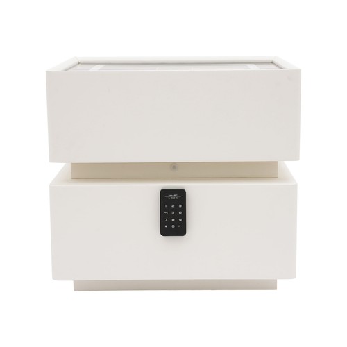 Bedside Table with Wireless Charging Station Simple Bedside Table with 2 Drawers - Picture 14 of 24