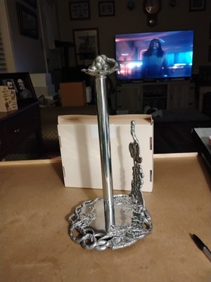 Arthur Court Grapevine Aluminum Paper Towel Holder Silver Vineyard 2002 13 inch