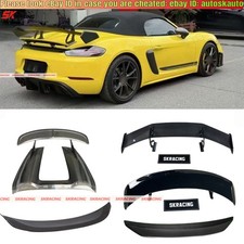 Fits Porsche 718 Boxster 2017-2025 Carbon Fiberblack Rear Trunk Spoiler Wing