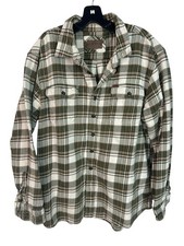 Orvis Men's Size XL Shirt Shacket Classic Heavy Flannel Green Plaid Outdoors PNW