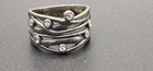 Vintage Sterling Silver CZ Vine Design Band Ring Size 7. Beautiful Ring 925