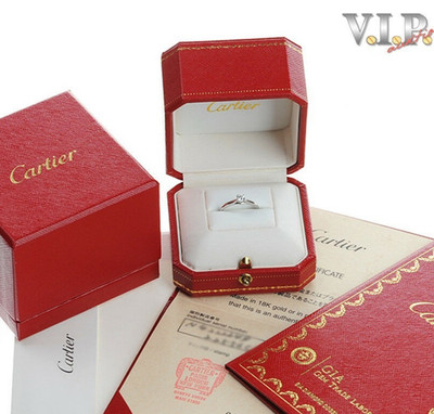 CARTIER 1895 SOLITAIRE RING Pt.950 PLATIN 0,19ct. DIAMANT BRILLANT SOLITÄR Gr.50