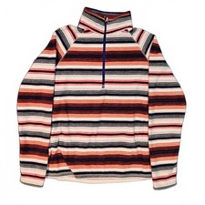 Eddie Bauer Fleece 1/4 Zip Sweatshirt Womens M Multicolor Mock Neck Long Sleeve