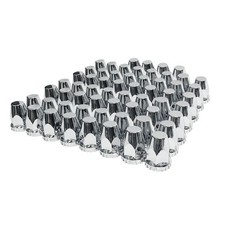 60 Pack Flat Top Lug Nut Covers, 33mm by 2-3/4" Thread On Chrome Nut Cover Ca...