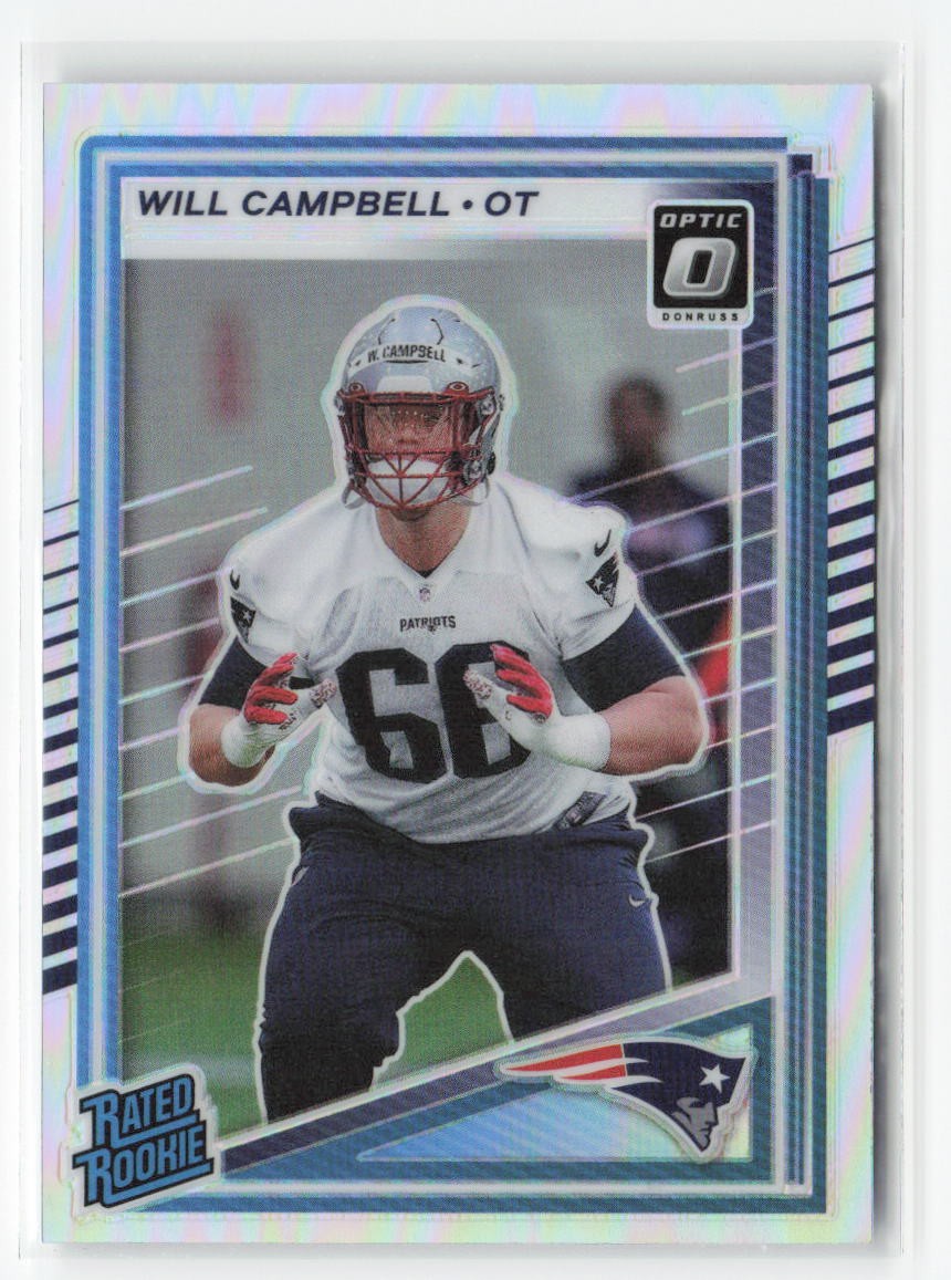 2025 Donruss #345 Will Campbell Optic Rated Rookies Preview Holo
