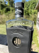 RARE Jack Daniels Whiskey Bottle Monogram Sleeve EMPTY 94 Proof Black Label