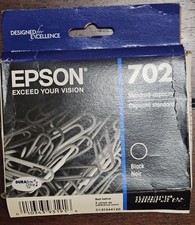 Epson 702 Genuine Black Ink Cartridge Standard Capacity Brand New 03/2028